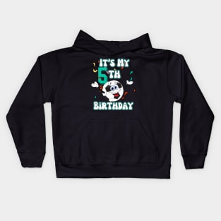 Funny It's My 5th Birthday 5 Years Old Soccer Ball Kids Kids Hoodie